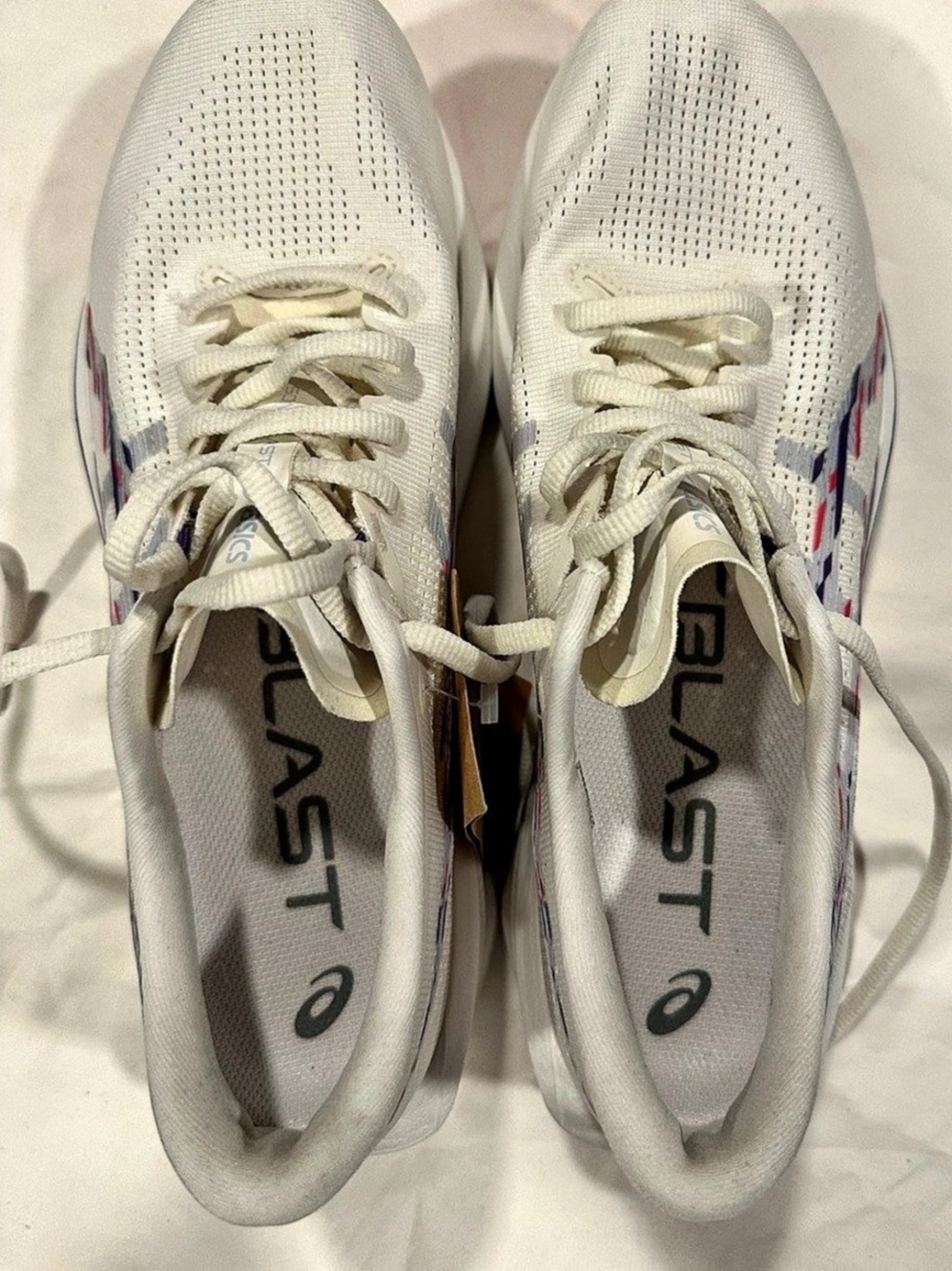 ASICS Megablast Athletic Shoes in White & Red NWT
